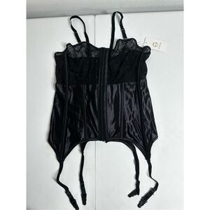 NWT Acelandy Y2K Sheer Floral Lace Mesh Black Gothic Corset Size 2XL/3XL